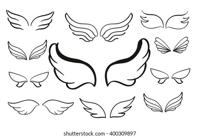 Similar Images, Stock Photos & Vectors of Angel wings drawing ...