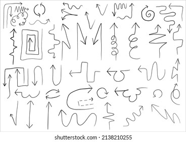 Set of vector hand drawning arrows.directions signs or symbols,arrow,firework,bow,tail, heart, set,line ,love,speech bubble,pointer,Vector hand drawning arrows and direction concept.