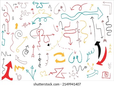 Set of vector hand drawning arrows.directions signs or symbols,arrow,firework,bow,tail, heart, set,line ,love,speech bubble,pointer,Vector hand drawning arrows and direction concept.