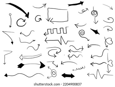 Set of vector hand drawning arrows.directions signs or symbols,arrow,firework,bow,tail, heart, set,line ,love,speech bubble,pointer,Vector hand drawning arrows and direction concept.