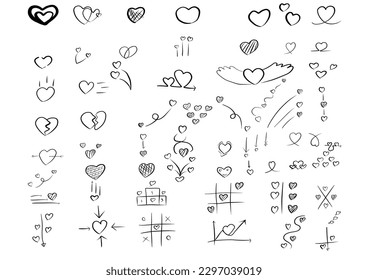 Set of vector hand drawning arrows.directions signs or symbols,arrow,firework,bow,tail, heart, set,line ,love,speech bubble,pointer,Vector hand drawning arrows and direction concept.