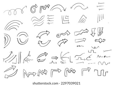 Set of vector hand drawning arrows.directions signs or symbols,arrow,firework,bow,tail, heart, set,line ,love,speech bubble,pointer,Vector hand drawning arrows and direction concept.