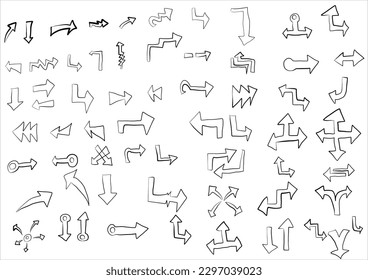 Set of vector hand drawning arrows.directions signs or symbols,arrow,firework,bow,tail, heart, set,line ,love,speech bubble,pointer,Vector hand drawning arrows and direction concept.
