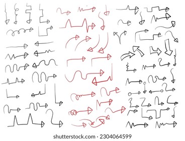 Set of vector hand drawning arrows.directions signs or symbols,arrow,firework,bow,tail, heart, set,line ,love,speech bubble,pointer,Vector hand drawning arrows and direction concept.