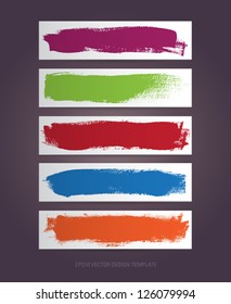 A set of vector hand painted banner backgrounds