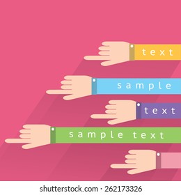 Set of vector hand pointers
