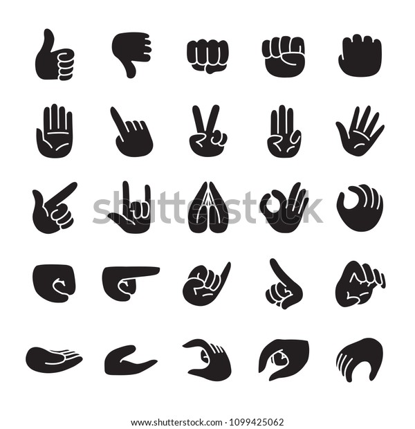 Set Vector Hands Gestures Icon Design Stock Vector (Royalty Free ...