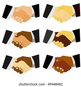 set of vector handshake, multicultural