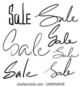 Set of vector handwriting words sale. Handdrawn ink brush lettering phrase sale. Modern collection calligraphy.