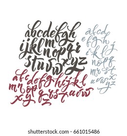 set of  vector handwritten alphabet brush fonts