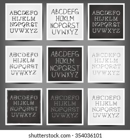 Set of vector handwritten English alphabets. 10 eps