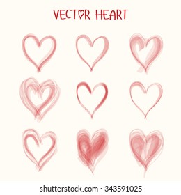 Set of  vector heart icon. Valentine's Day. 