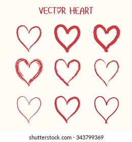 Set of  vector heart icon. Valentine's Day. 