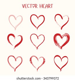 Set of  vector heart icon. Valentine's Day. 