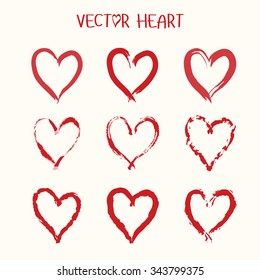 Set of  vector heart icon. Valentine's Day. 