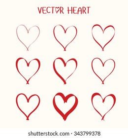 Set of  vector heart icon. Valentine's Day. 