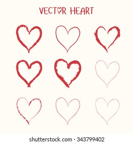 Set of  vector heart icon. Valentine's Day. 