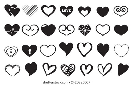 Set Of Vector Heart, Shape, Design, Image