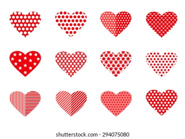 Set of vector hearts