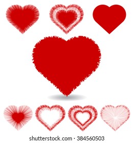 Set of vector hearts