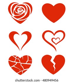 Set of vector hearts