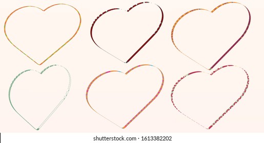 set vector in hearts in different colors eps 10