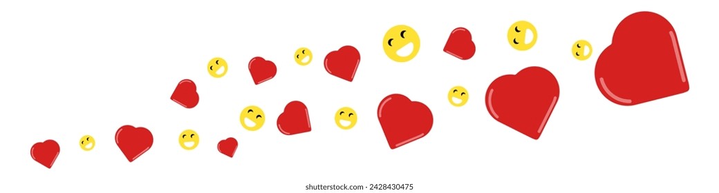 Conjunto de corazones vectoriales. Fondo del corazón con transición. Vector de día de San Valentín. Logotipo de amor. Alegría del vector familiar.