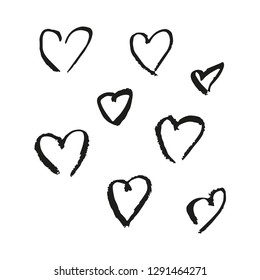 Set of vector hearts. Vector illustration for graphic design. Background for greeting card. Valentine's Day.