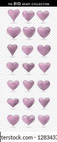 Set of vector hearts. Vector illustration. Realistic heart, isolated. - Vector