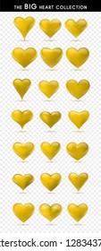 Set of vector hearts. Vector illustration. Realistic heart, isolated. - Vector