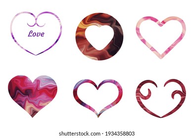 Conjunto de corazones vectoriales. Símbolo de amor Estilo plano. Elementos de diseño para el día de San Valentín
