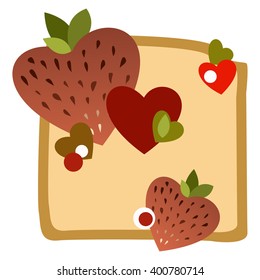 set of vector hearts on transparent background
