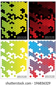 set of vector hexagons backgrounds