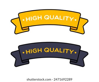 Set of Vector High Quality Ribbon Labels