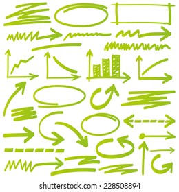 Set of vector highlighter elements