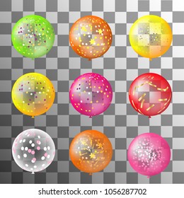 Set of vector holiday coloful balloons. Vector element for design.