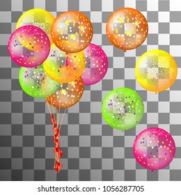 Set of vector holiday coloful balloons. Vector element for design.