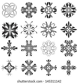 Set of vector Holy Crosses derived from ancient motives, sophisticated and decorative 