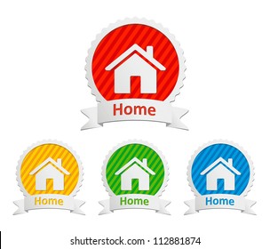 set of vector home icon