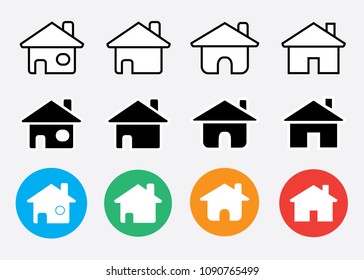 set of vector home Icon on White Background