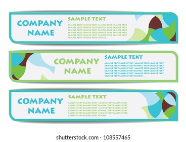 Set vector horizontal banner with abstract pattern