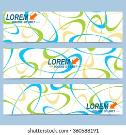 Set of vector horizontal banners. Background with colorful circles . Modern design