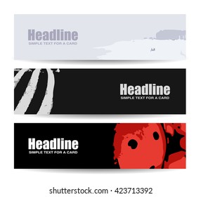 Set vector horizontal banners with many tree trunks. Nature design. Abstract Paint Texture. Design poster, card, invitation, placard, brochure. Beautiful simple style. Vector. Isolated.