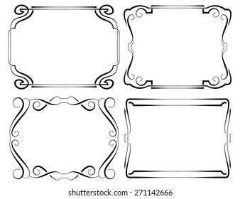 Set of vector horizontal framework. Black on white