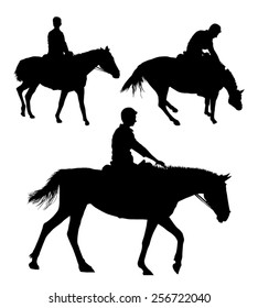 Set of vector horses silhouettes