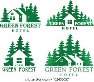 Set of Vector house abstract real estate label emblems