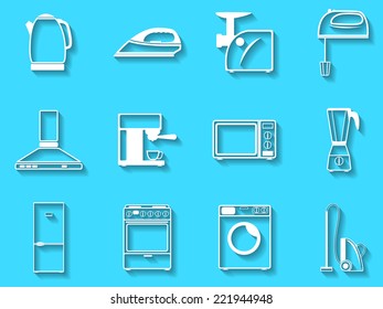 Set of the vector household appliances icons