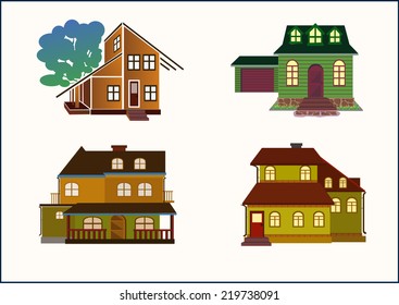 Set vector houses