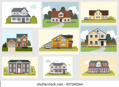 Set of vector houses. Eps 10.