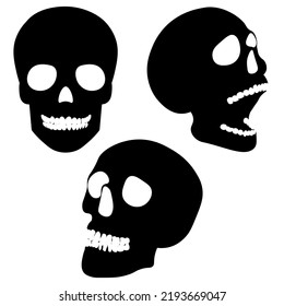 Set of vector human skulls